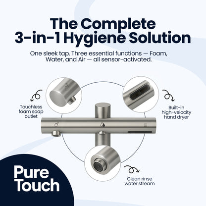 PureTouch Hybrid™ 3-in-1 Sensor Air Tap | Wash, Soap & Dry Touch-Free System