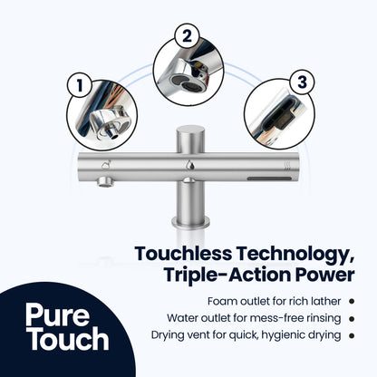 PureTouch Hybrid™ 3-in-1 Sensor Air Tap | Wash, Soap & Dry Touch-Free System
