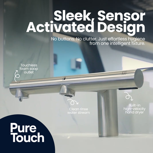 PureTouch Hybrid™ 3-in-1 Sensor Air Tap | Wash, Soap & Dry Touch-Free System