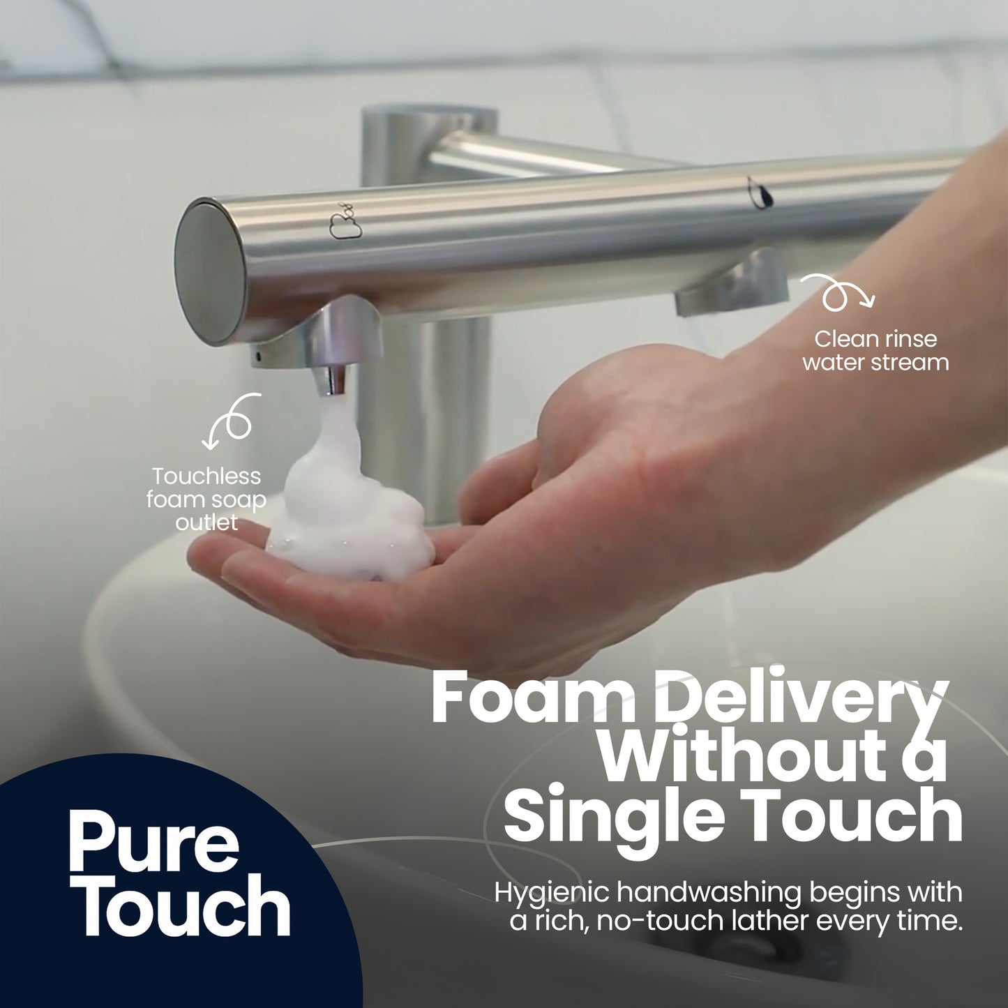 PureTouch Hybrid™ 3-in-1 Sensor Air Tap | Wash, Soap & Dry Touch-Free System