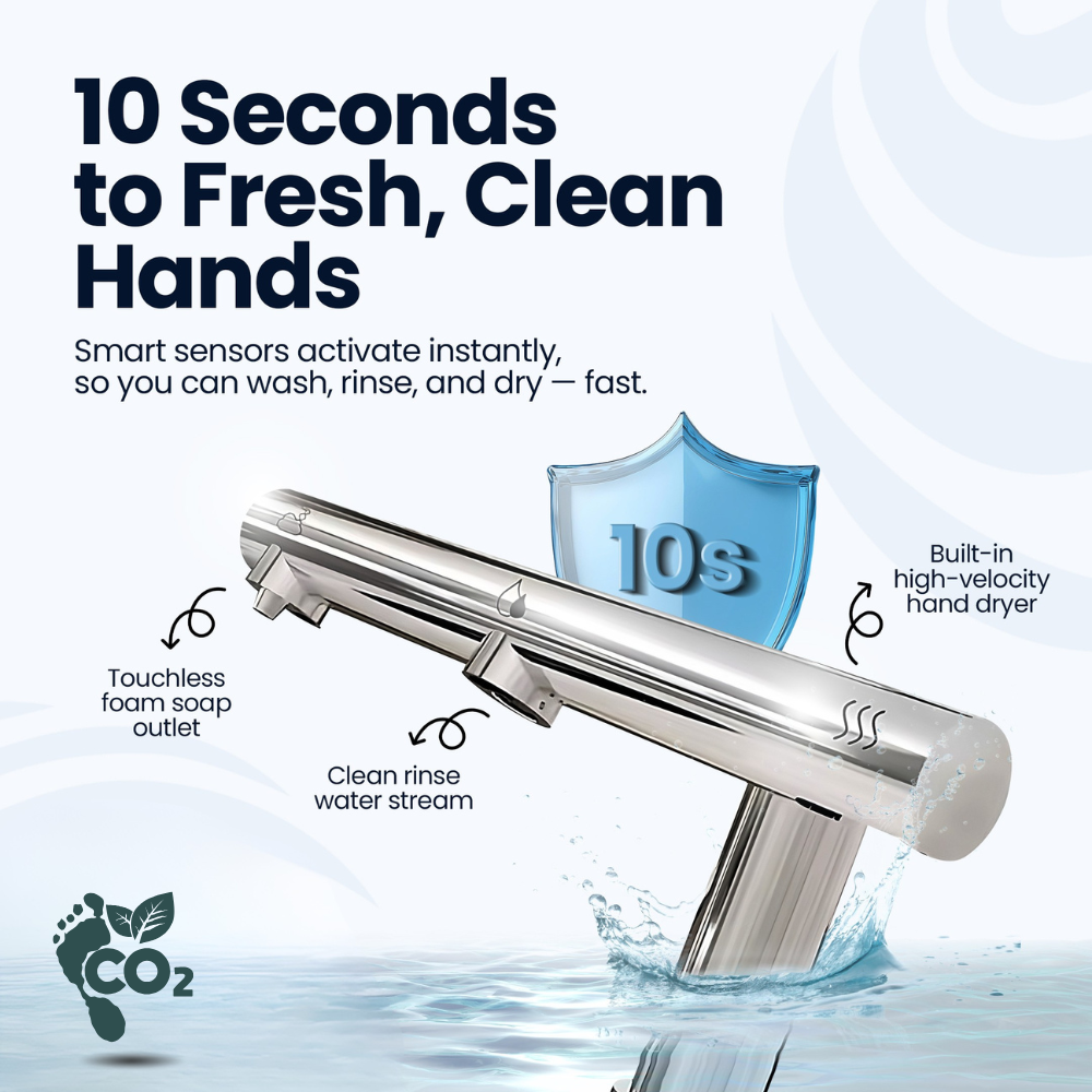 PureTouch Hybrid™ 3-in-1 Sensor Air Tap | Wash, Soap & Dry Touch-Free System