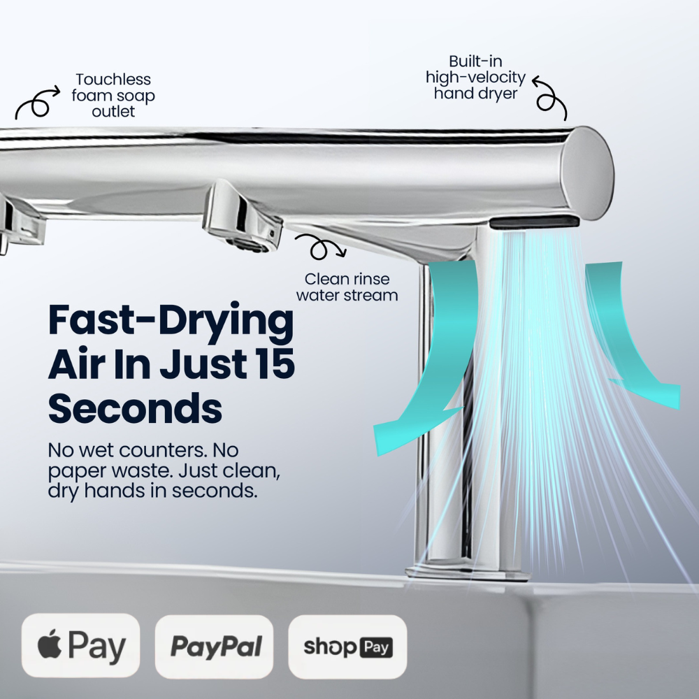 PureTouch Hybrid™ 3-in-1 Sensor Air Tap | Wash, Soap & Dry Touch-Free System